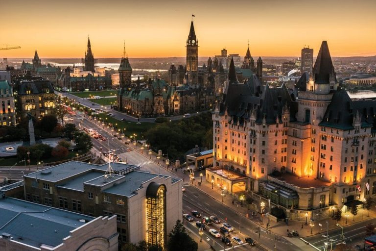 Downtown Ottawa at dusk