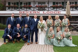 Photo of a Gleeful Wedding Party at Severn, One of the Best Wedding Venues in Ontario