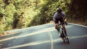 Photo of a Male Cyclist on a Muskoka Cycling Trail.