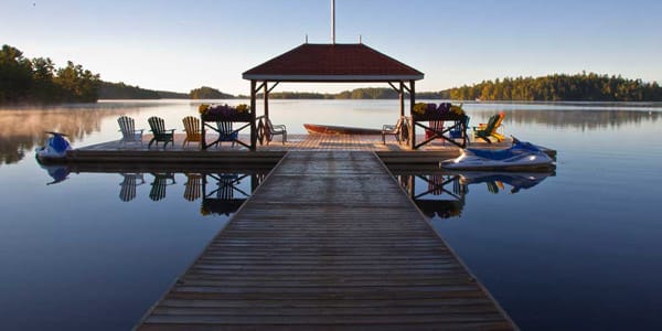 A beautiful view from the dock at Severn Lodge on Gloucester Pool.