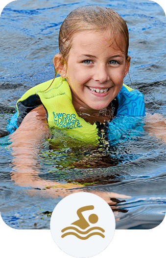 Girl swimming in a lake