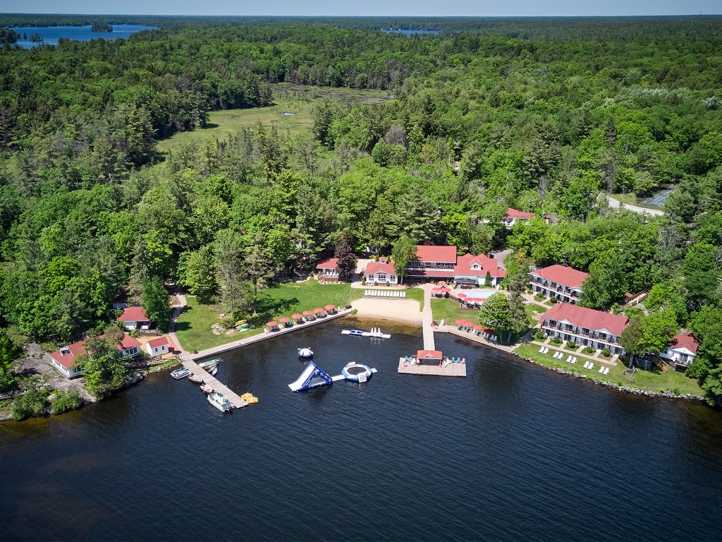 Drone shot of Severn Lodge property