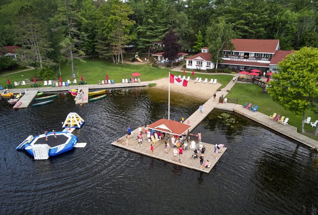 Muskoka Resorts All-Inclusive: An aerial view of Severn Lodge on Gloucester Pool.