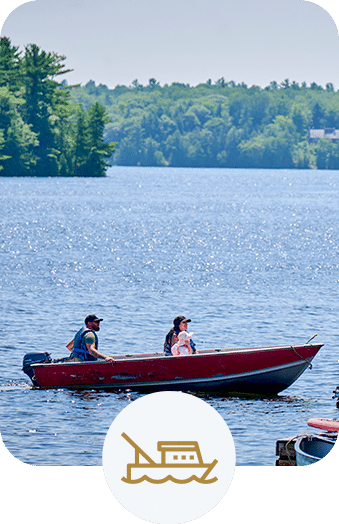 Family in a fishing boat