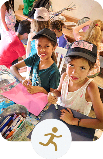 Two girls doing arts and crafts