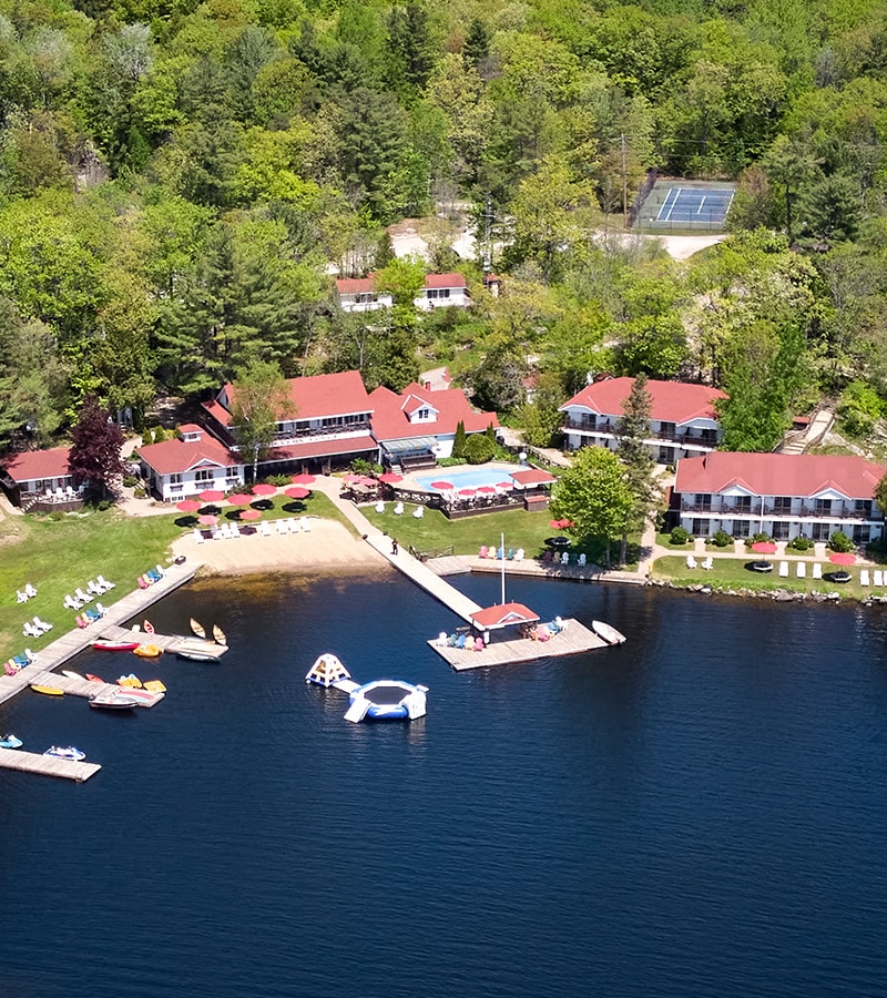 Drone shot of Severn Lodge property