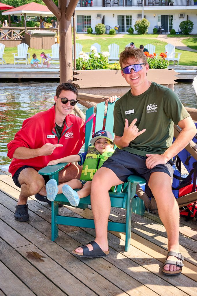 Kids Club hanging out on the dock