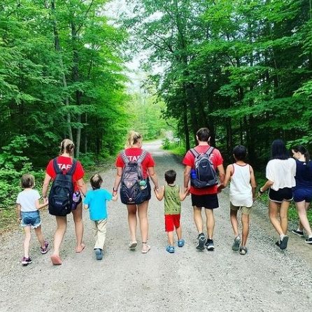 Kids club hiking